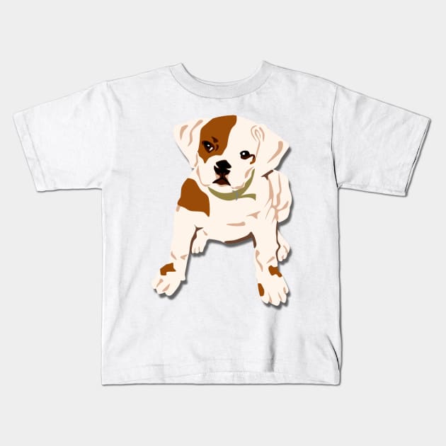 Bulldog cute puppy cartoon Kids T-Shirt by Wanderingangel